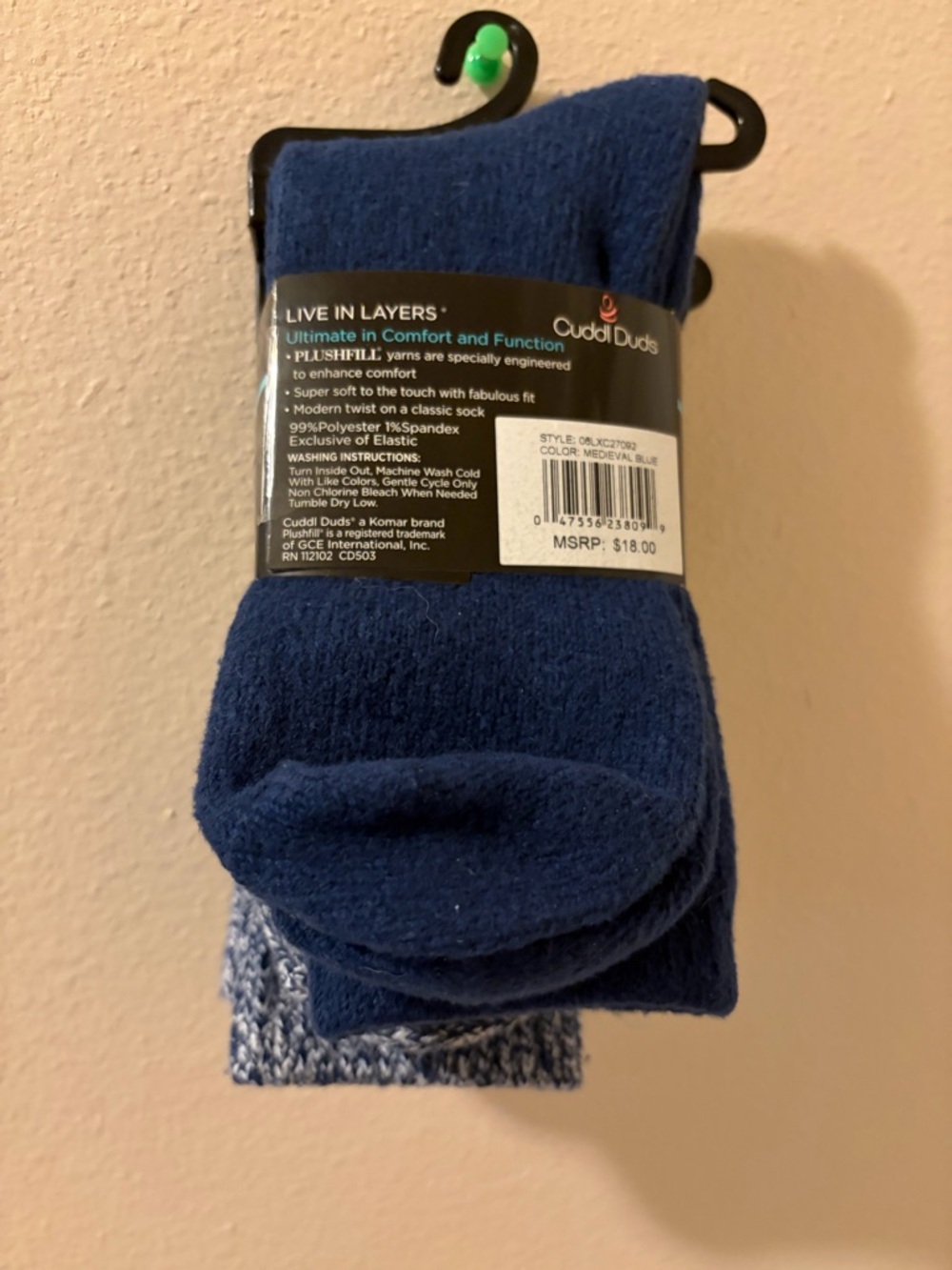 2 pair Cusdle Duds Layering Crew Socks - Picture 2 of 6